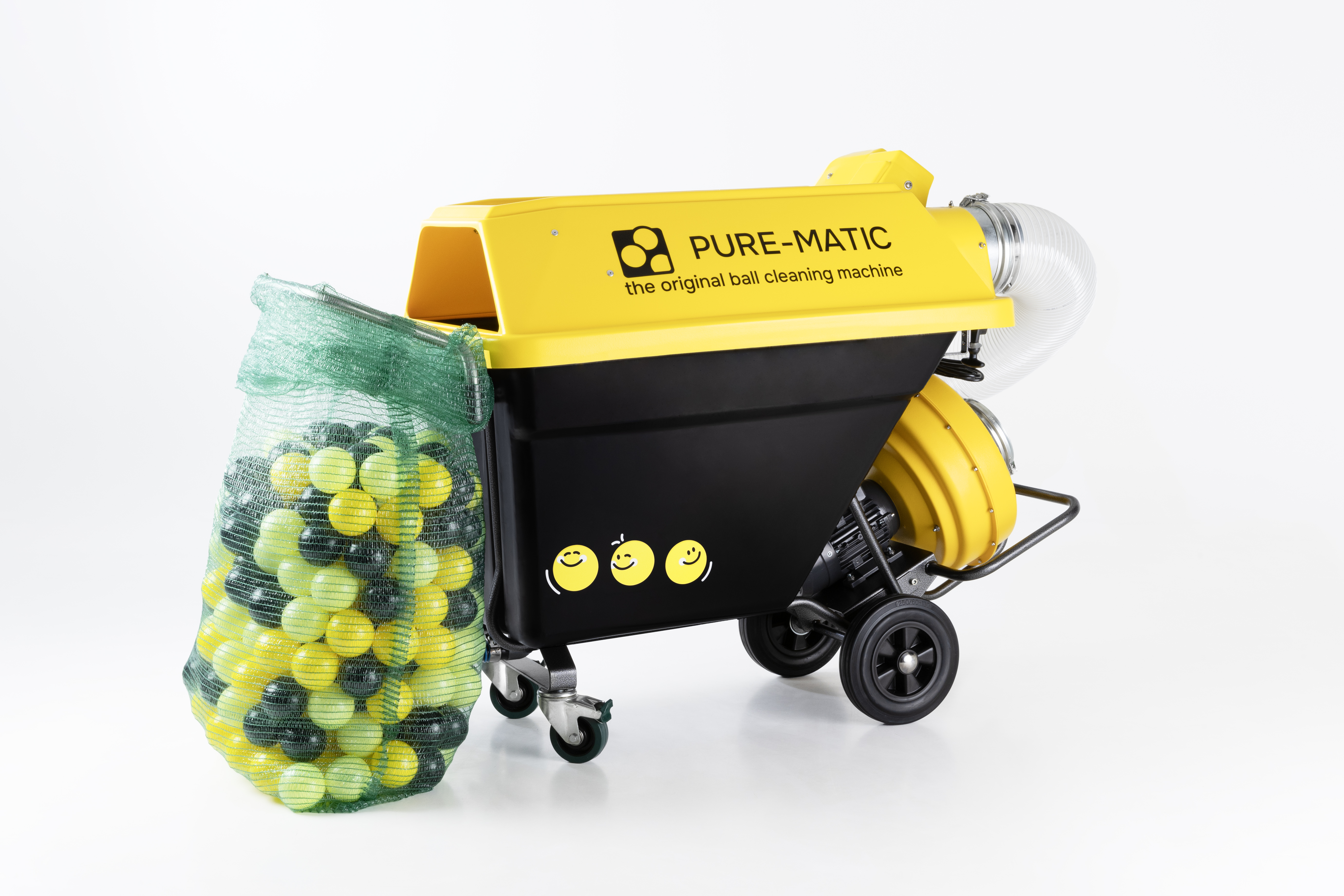 Pure-Matic ball pit cleaning machine, cleans up to 15,000 balls per hour